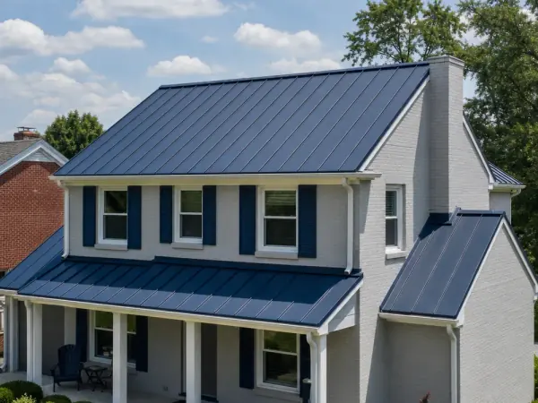Completed metal roofing project